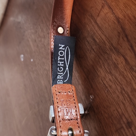 Brighton vintage tan leather beaded belt M 32 - Picture 3 of 5